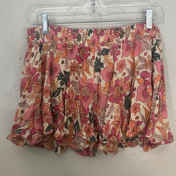 Free People Floral Print Shorts - Pink, Orange, Green - Picture 2 of 3
